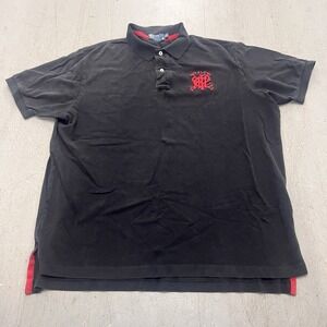 Polo by Ralph Lauren Mens XXL Polo Shirt Black Red Embroidered Logo Short Sleeve